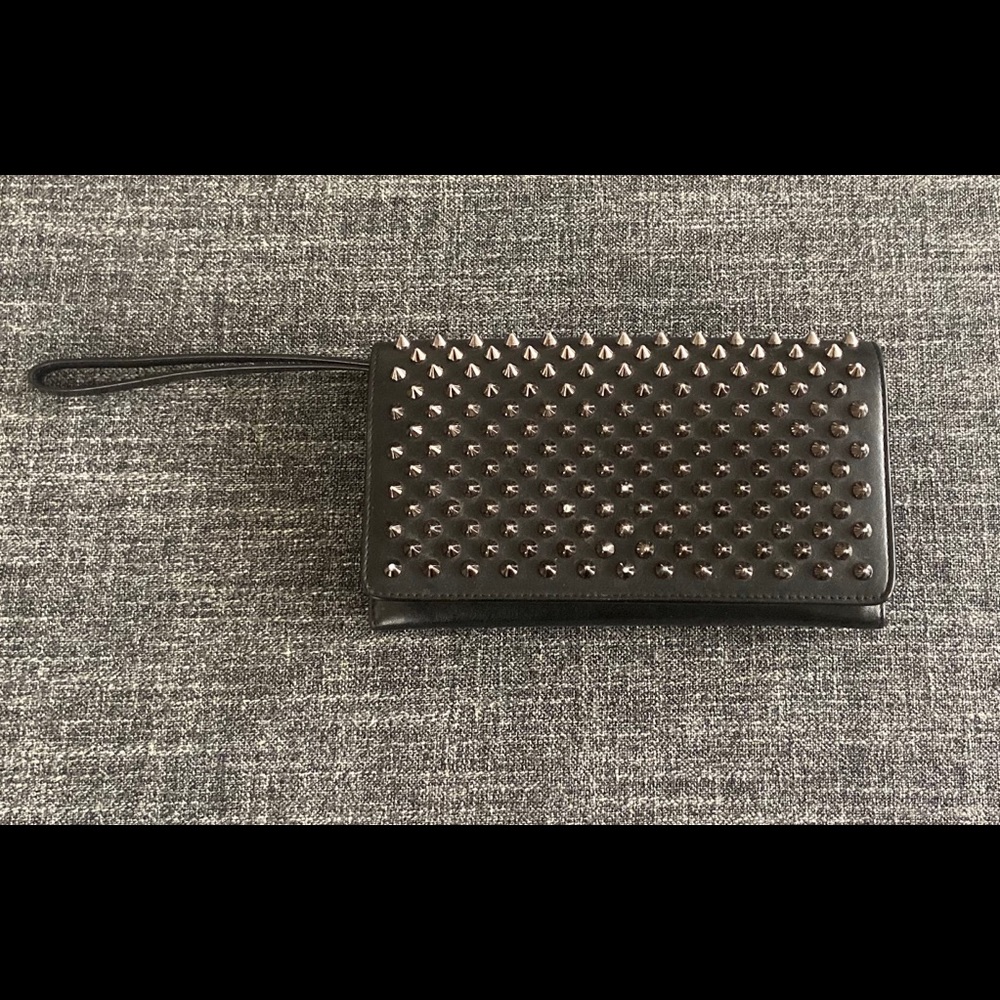 Christian louboutin spiked wristlet clutch